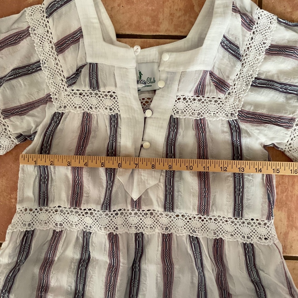 Staci Woo/ Sand and Sea Club, cotton dress with lace, size XS - Picture 5 of 9